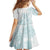Polynesian Tribal Plumeria Lotu Tamaiti Family Matching Off Shoulder Short Dress and Hawaiian Shirt Pastel Cyan - Polynesian Pride
