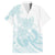 Polynesian Tribal Plumeria Lotu Tamaiti Family Matching Off Shoulder Short Dress and Hawaiian Shirt Pastel Cyan - Polynesian Pride