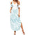 Polynesian Tribal Plumeria Lotu Tamaiti Family Matching Summer Maxi Dress and Hawaiian Shirt Pastel Cyan - Polynesian Pride