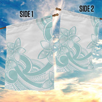 Polynesian Tribal Plumeria Lotu Tamaiti Garden Flag Pastel Cyan - Polynesian Pride