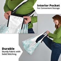 Polynesian Tribal Plumeria Lotu Tamaiti Grocery Bag Pastel Cyan - Polynesian Pride