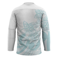 Polynesian Tribal Plumeria Lotu Tamaiti Hockey Jersey Pastel Cyan - Polynesian Pride