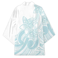 Polynesian Tribal Plumeria Lotu Tamaiti Kimono Pastel Cyan - Polynesian Pride