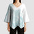 Polynesian Tribal Plumeria Lotu Tamaiti Kimono Sleeve Blouse Pastel Cyan - Polynesian Pride