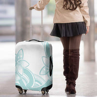 Polynesian Tribal Plumeria Lotu Tamaiti Luggage Cover Pastel Cyan - Polynesian Pride