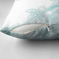 Polynesian Tribal Plumeria Lotu Tamaiti Pillow Cover Pastel Cyan - Polynesian Pride