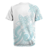Polynesian Tribal Plumeria Lotu Tamaiti Rugby Jersey Pastel Cyan - Polynesian Pride