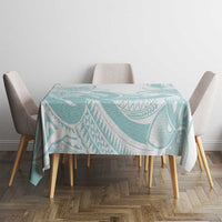 Polynesian Tribal Plumeria Lotu Tamaiti Tablecloth Pastel Cyan - Polynesian Pride