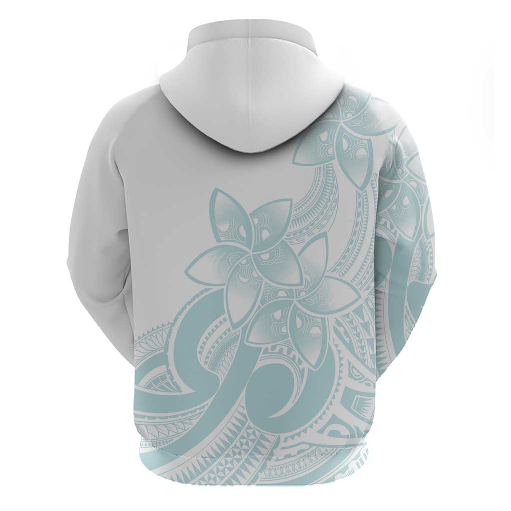 Polynesian Tribal Plumeria Lotu Tamaiti Zip Hoodie Pastel Cyan LT9 - Polynesian Pride