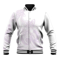 Polynesian Tribal Plumeria Lotu Tamaiti Baseball Jacket Pastel Mauve - Polynesian Pride