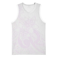 Polynesian Tribal Plumeria Lotu Tamaiti Basketball Jersey Pastel Mauve - Polynesian Pride