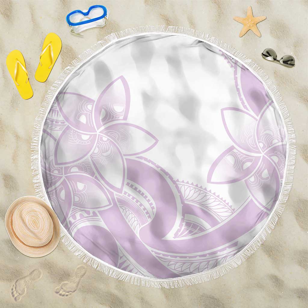 Polynesian Tribal Plumeria Lotu Tamaiti Beach Blanket Pastel Mauve - Polynesian Pride