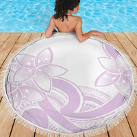 Polynesian Tribal Plumeria Lotu Tamaiti Beach Blanket Pastel Mauve - Polynesian Pride