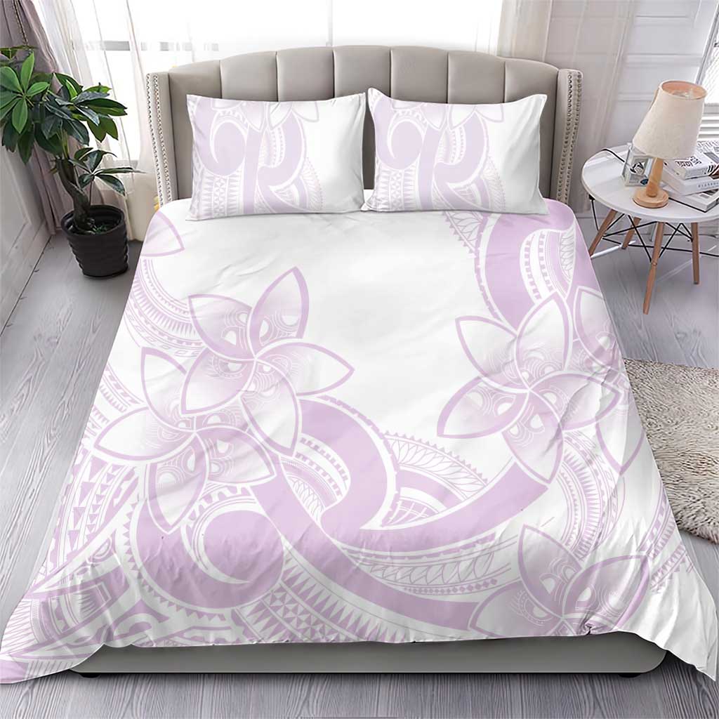 Polynesian Tribal Plumeria Lotu Tamaiti Bedding Set Pastel Mauve - Polynesian Pride