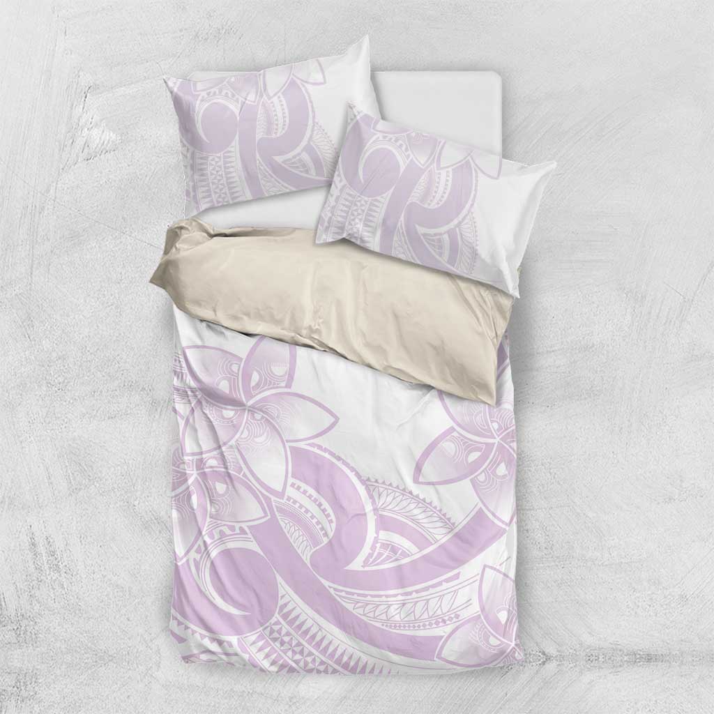 Polynesian Tribal Plumeria Lotu Tamaiti Bedding Set Pastel Mauve - Polynesian Pride