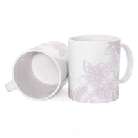 Polynesian Tribal Plumeria Lotu Tamaiti Ceramic Mug Pastel Mauve - Polynesian Pride