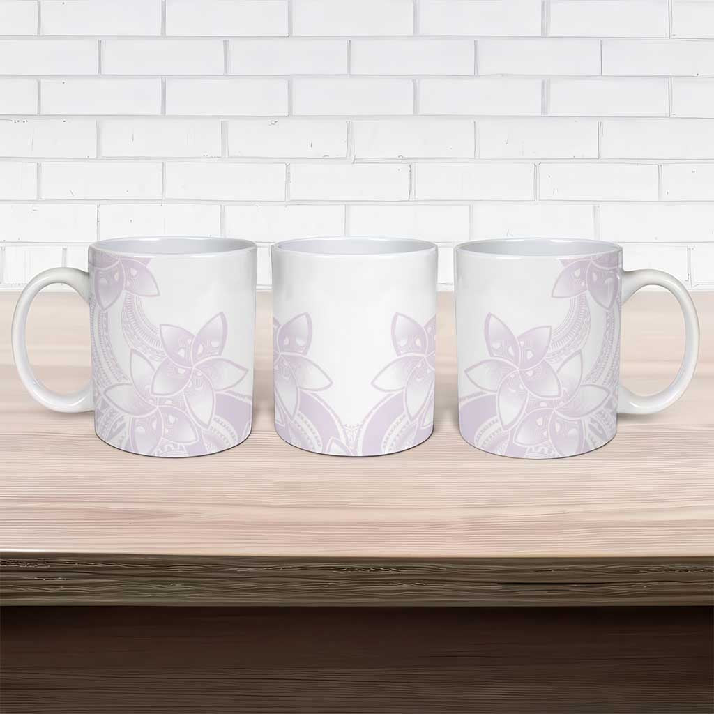 Polynesian Tribal Plumeria Lotu Tamaiti Ceramic Mug Pastel Mauve - Polynesian Pride