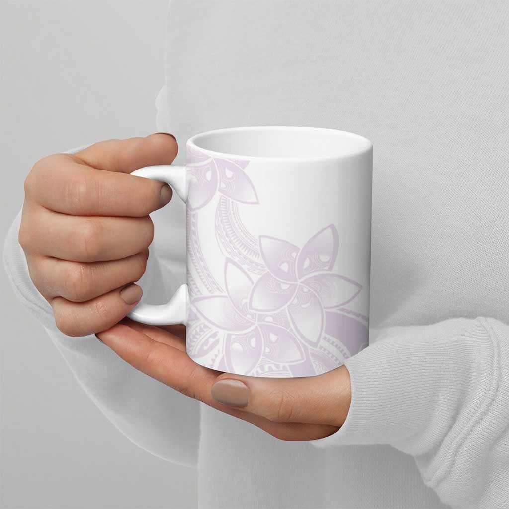Polynesian Tribal Plumeria Lotu Tamaiti Ceramic Mug Pastel Mauve - Polynesian Pride