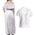 Polynesian Tribal Plumeria Lotu Tamaiti Couples Matching Off Shoulder Maxi Dress and Hawaiian Shirt Pastel Mauve - Polynesian Pride