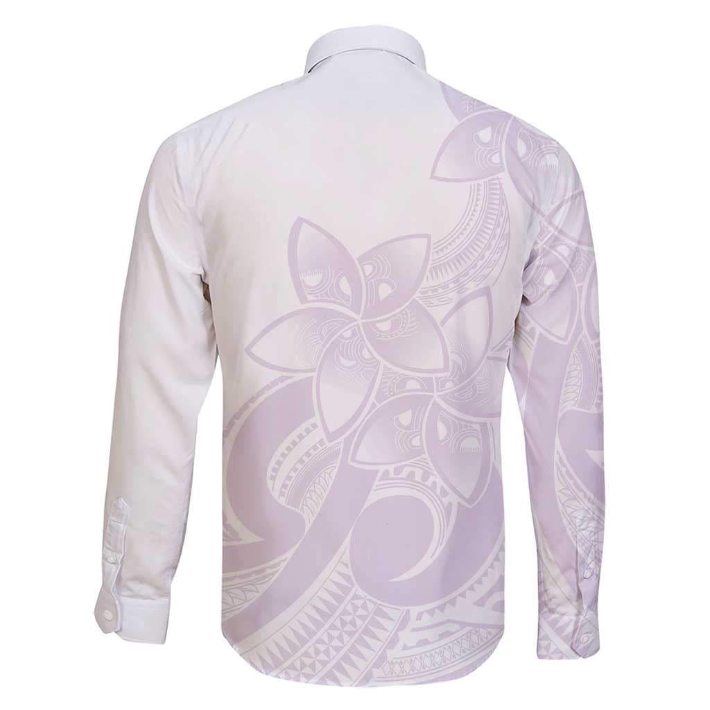 Polynesian Tribal Plumeria Lotu Tamaiti Family Matching Long Sleeve Bodycon Dress and Hawaiian Shirt Pastel Mauve - Polynesian Pride