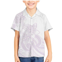 Polynesian Tribal Plumeria Lotu Tamaiti Family Matching Mermaid Dress and Hawaiian Shirt Pastel Mauve - Polynesian Pride