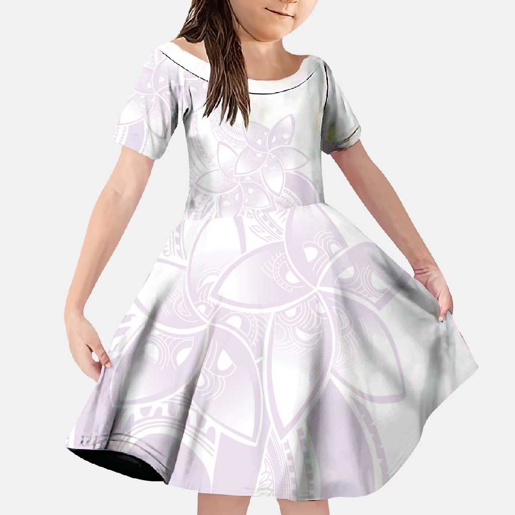 Polynesian Tribal Plumeria Lotu Tamaiti Family Matching Tank Maxi Dress and Hawaiian Shirt Pastel Mauve - Polynesian Pride