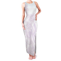 Polynesian Tribal Plumeria Lotu Tamaiti Family Matching Tank Maxi Dress and Hawaiian Shirt Pastel Mauve - Polynesian Pride