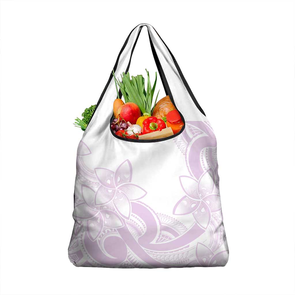 Polynesian Tribal Plumeria Lotu Tamaiti Grocery Bag Pastel Mauve - Polynesian Pride