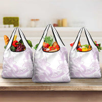 Polynesian Tribal Plumeria Lotu Tamaiti Grocery Bag Pastel Mauve - Polynesian Pride