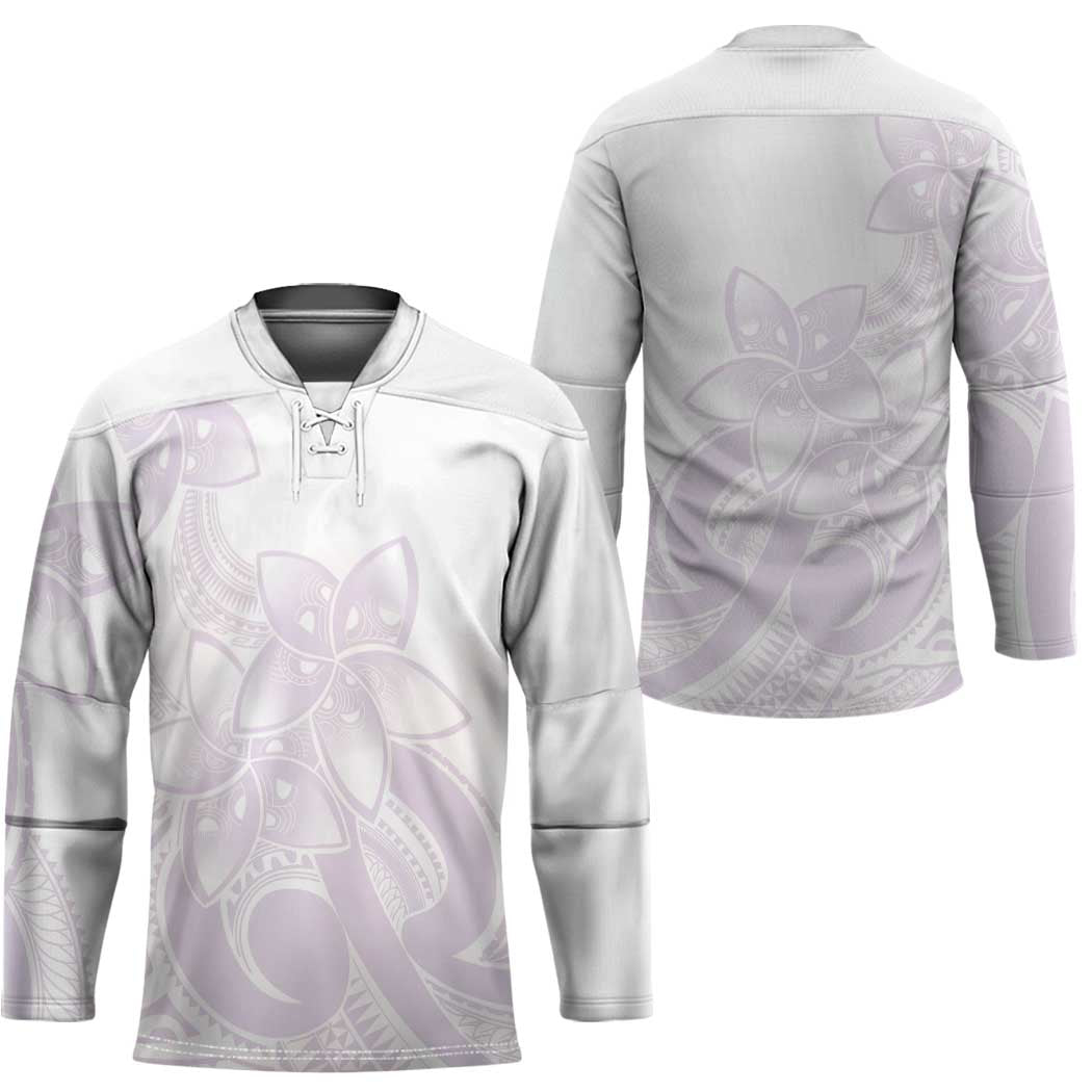 Polynesian Tribal Plumeria Lotu Tamaiti Hockey Jersey Pastel Mauve - Polynesian Pride
