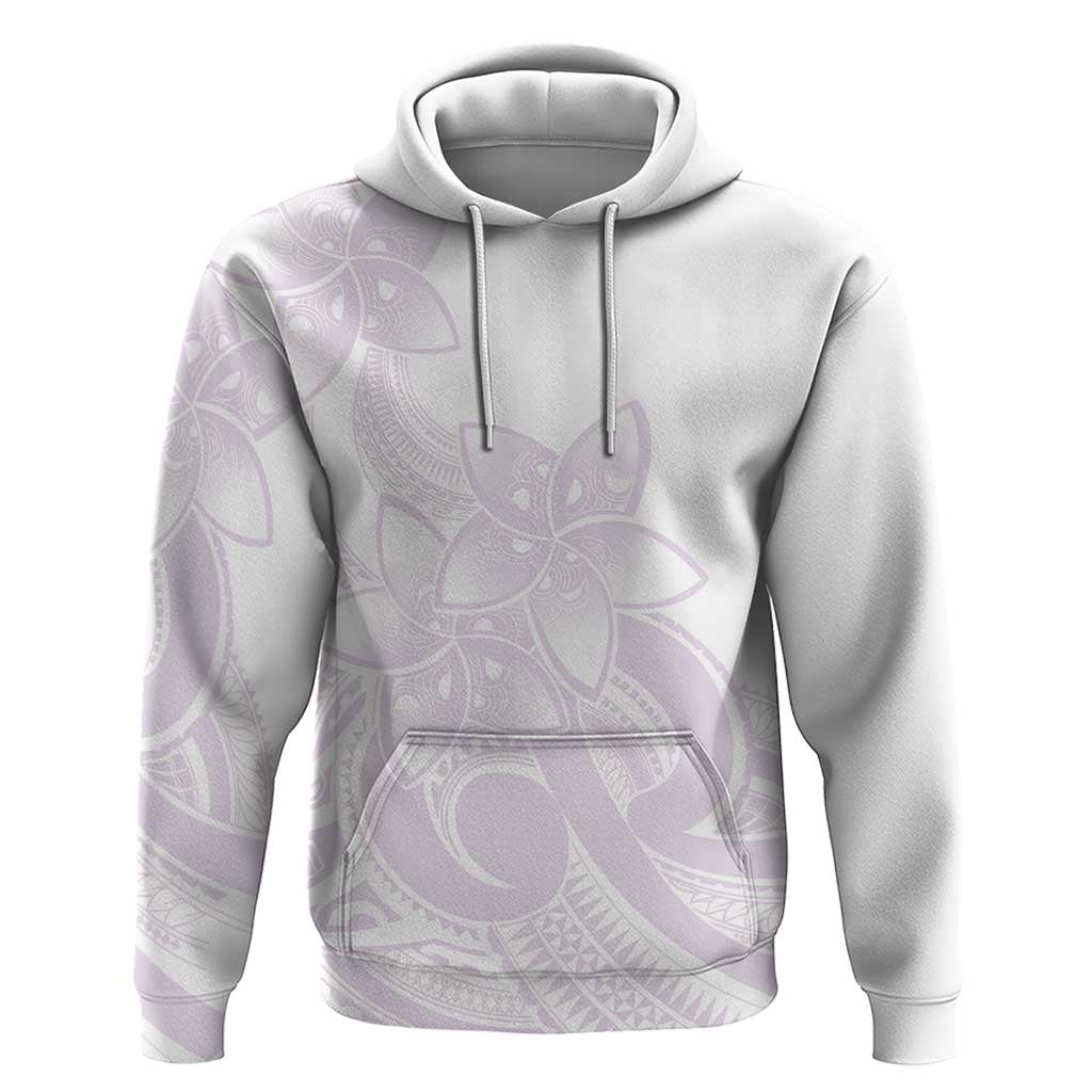 Polynesian Tribal Plumeria Lotu Tamaiti Hoodie Pastel Mauve - Polynesian Pride