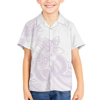 Polynesian Tribal Plumeria Lotu Tamaiti Kid Hawaiian Shirt Pastel Mauve LT9 Kid Mauve - Polynesian Pride