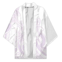 Polynesian Tribal Plumeria Lotu Tamaiti Kimono Pastel Mauve - Polynesian Pride