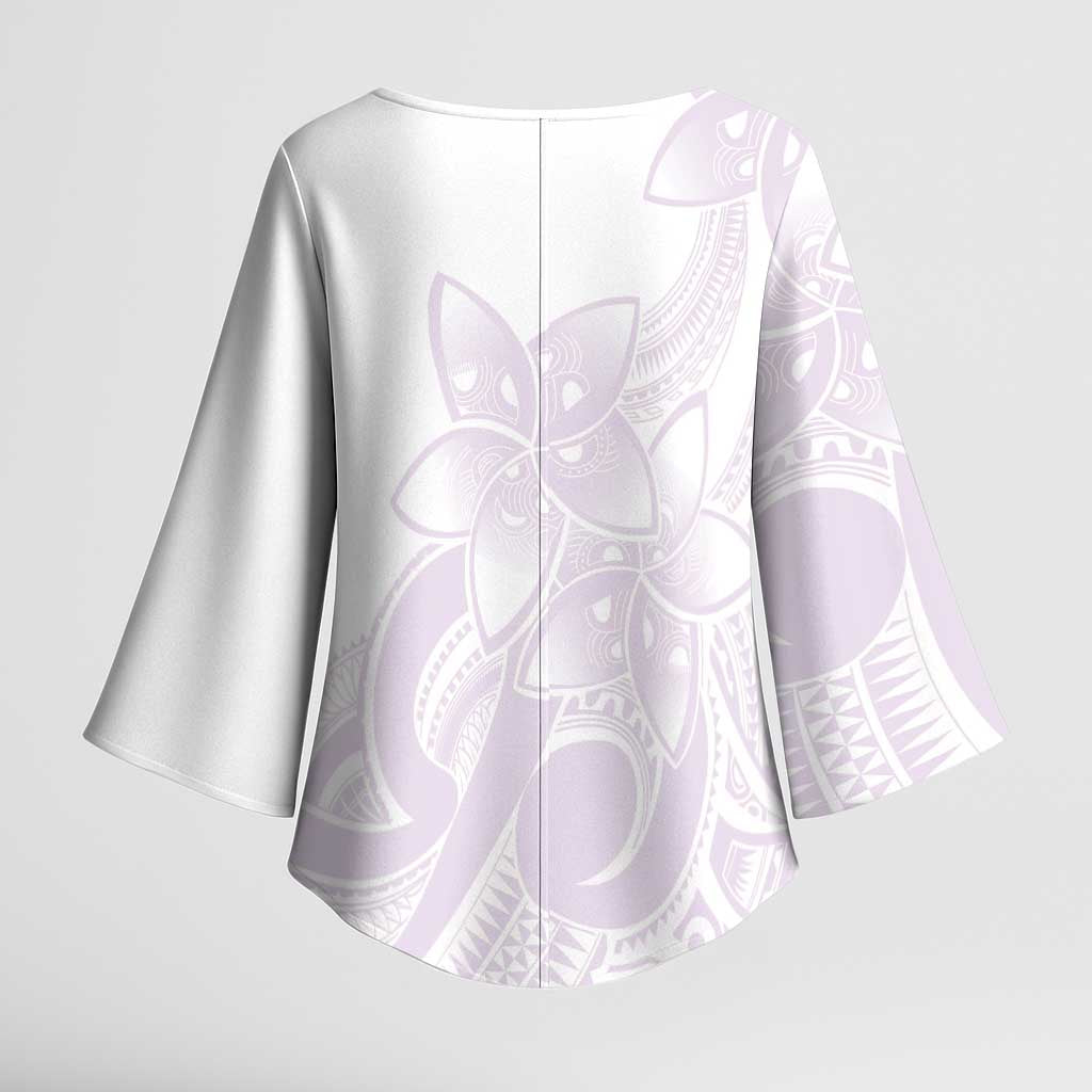 Polynesian Tribal Plumeria Lotu Tamaiti Kimono Sleeve Blouse Pastel Mauve - Polynesian Pride