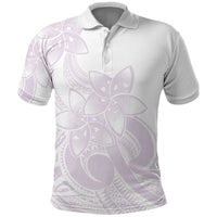 Polynesian Tribal Plumeria Lotu Tamaiti Polo Shirt Pastel Mauve - Polynesian Pride