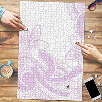 Polynesian Tribal Plumeria Lotu Tamaiti Puzzle Pastel Mauve - Polynesian Pride