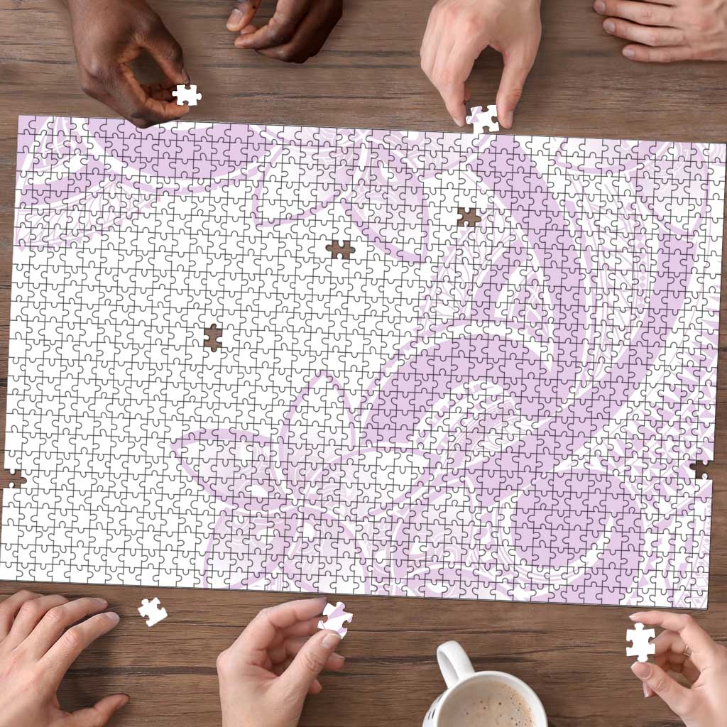 Polynesian Tribal Plumeria Lotu Tamaiti Puzzle Pastel Mauve - Polynesian Pride