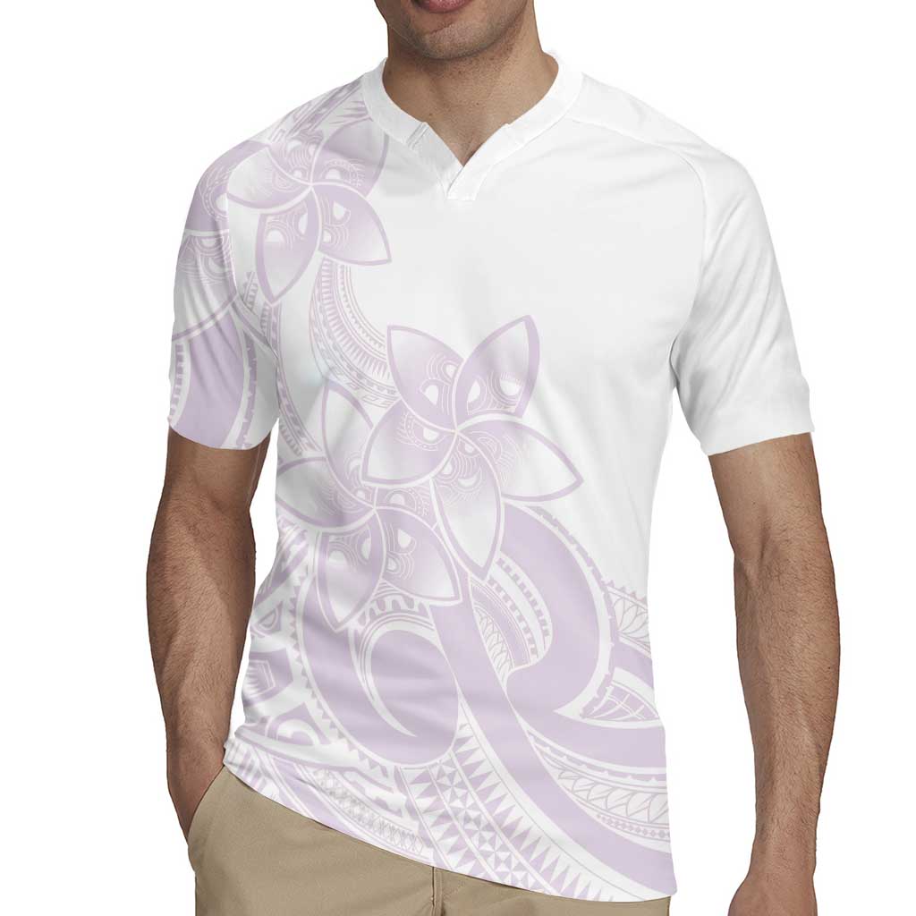 Polynesian Tribal Plumeria Lotu Tamaiti Rugby Jersey Pastel Mauve - Polynesian Pride
