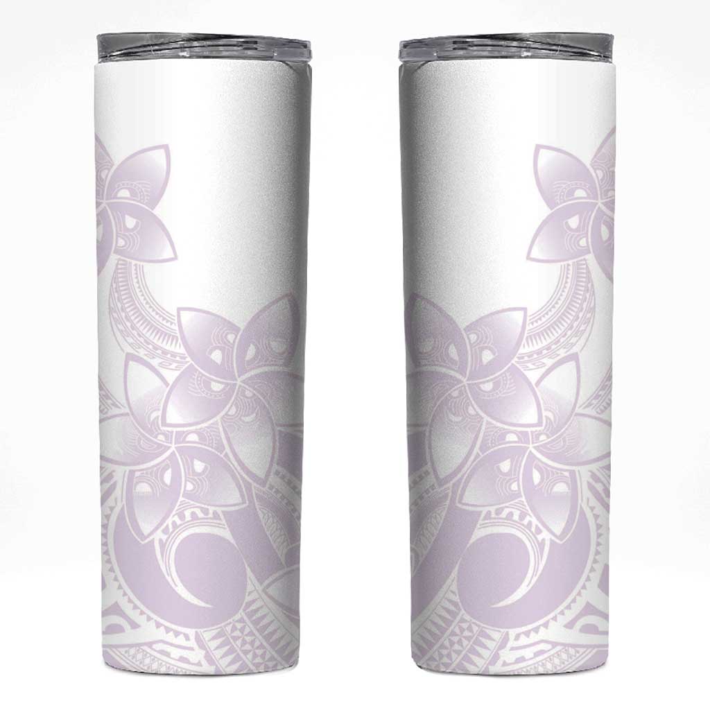 Polynesian Tribal Plumeria Lotu Tamaiti Skinny Tumbler Pastel Mauve - Polynesian Pride