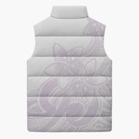 Polynesian Tribal Plumeria Lotu Tamaiti Sleeveless Puffer Jacket Pastel Mauve - Polynesian Pride