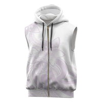 Polynesian Tribal Plumeria Lotu Tamaiti Sleeveless Zip Hoodie Pastel Mauve - Polynesian Pride