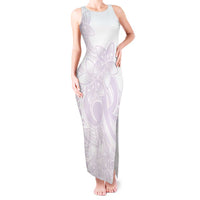 Polynesian Tribal Plumeria Lotu Tamaiti Tank Maxi Dress Pastel Mauve - Polynesian Pride