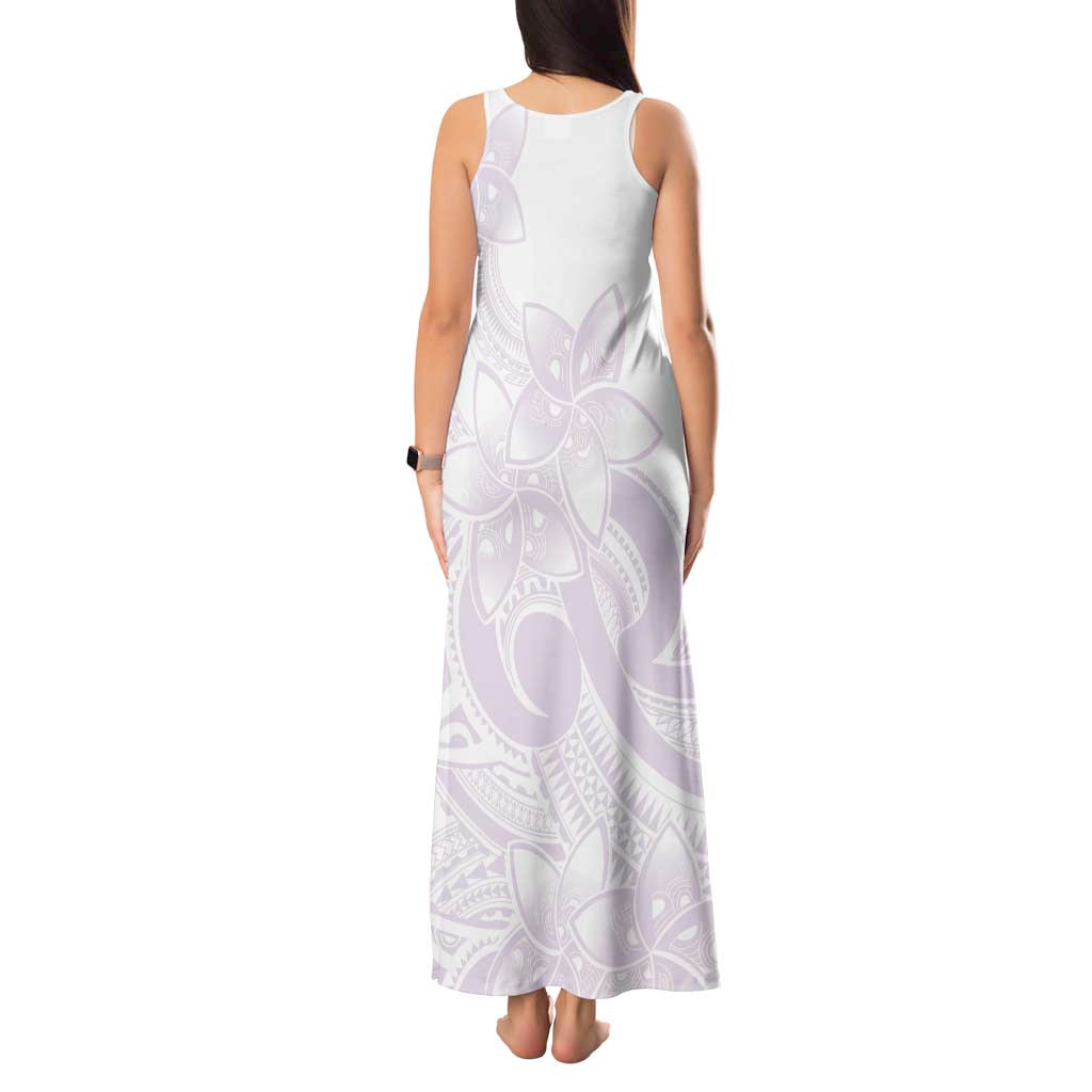 Polynesian Tribal Plumeria Lotu Tamaiti Tank Maxi Dress Pastel Mauve - Polynesian Pride