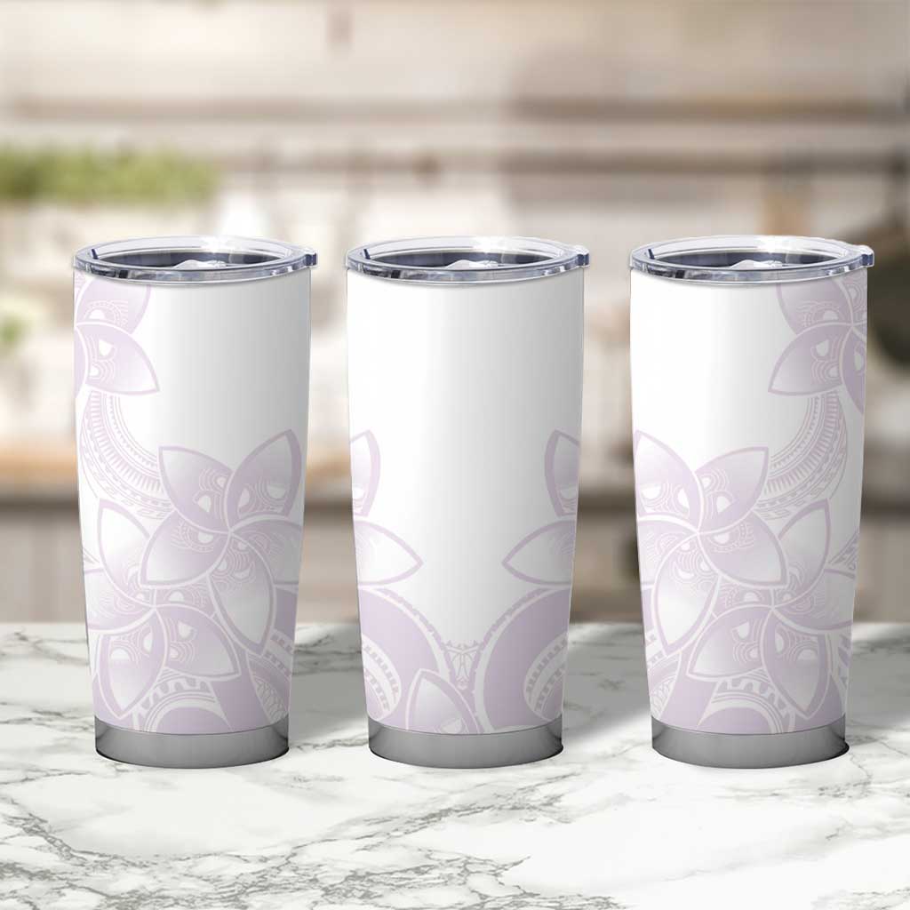 Polynesian Tribal Plumeria Lotu Tamaiti Tumbler Cup Pastel Mauve - Polynesian Pride