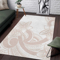 Polynesian Tribal Plumeria Lotu Tamaiti Area Rug Pastel Nude - Polynesian Pride