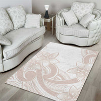 Polynesian Tribal Plumeria Lotu Tamaiti Area Rug Pastel Nude - Polynesian Pride