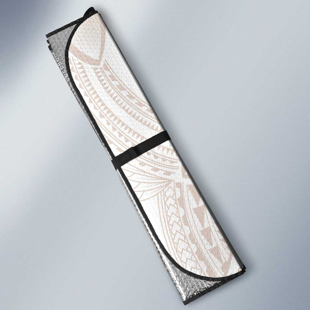 Polynesian Tribal Plumeria Lotu Tamaiti Auto Sun Shade Pastel Nude - Polynesian Pride