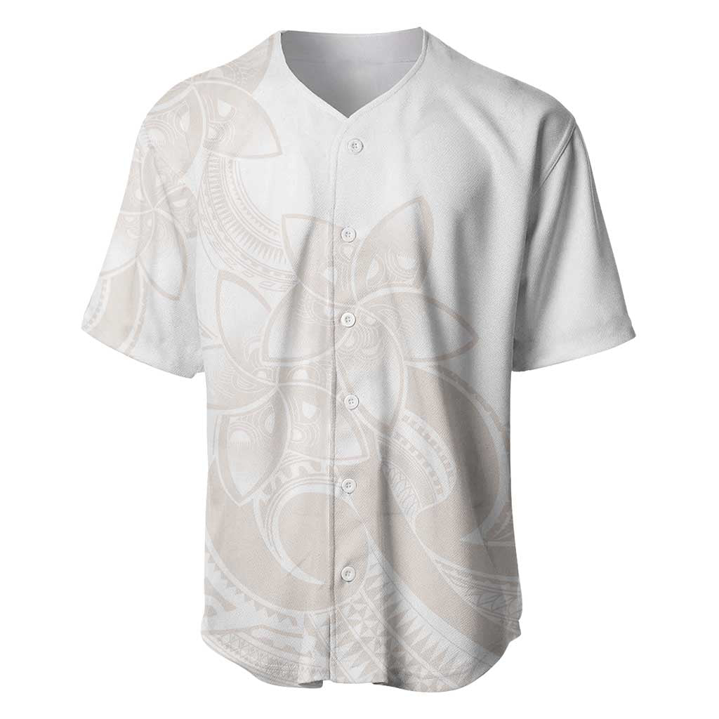 Polynesian Tribal Plumeria Lotu Tamaiti Baseball Jersey Pastel Nude - Polynesian Pride