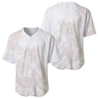 Polynesian Tribal Plumeria Lotu Tamaiti Baseball Jersey Pastel Nude - Polynesian Pride