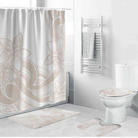 Polynesian Tribal Plumeria Lotu Tamaiti Bathroom Set Pastel Nude - Polynesian Pride